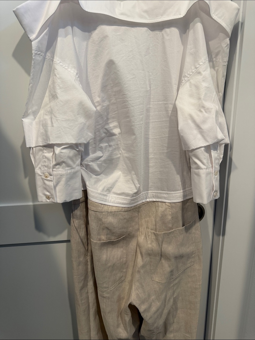 Jonathan Simkhai White & Beige Off-Shoulder Jumpsuit - Picture 4 of 10